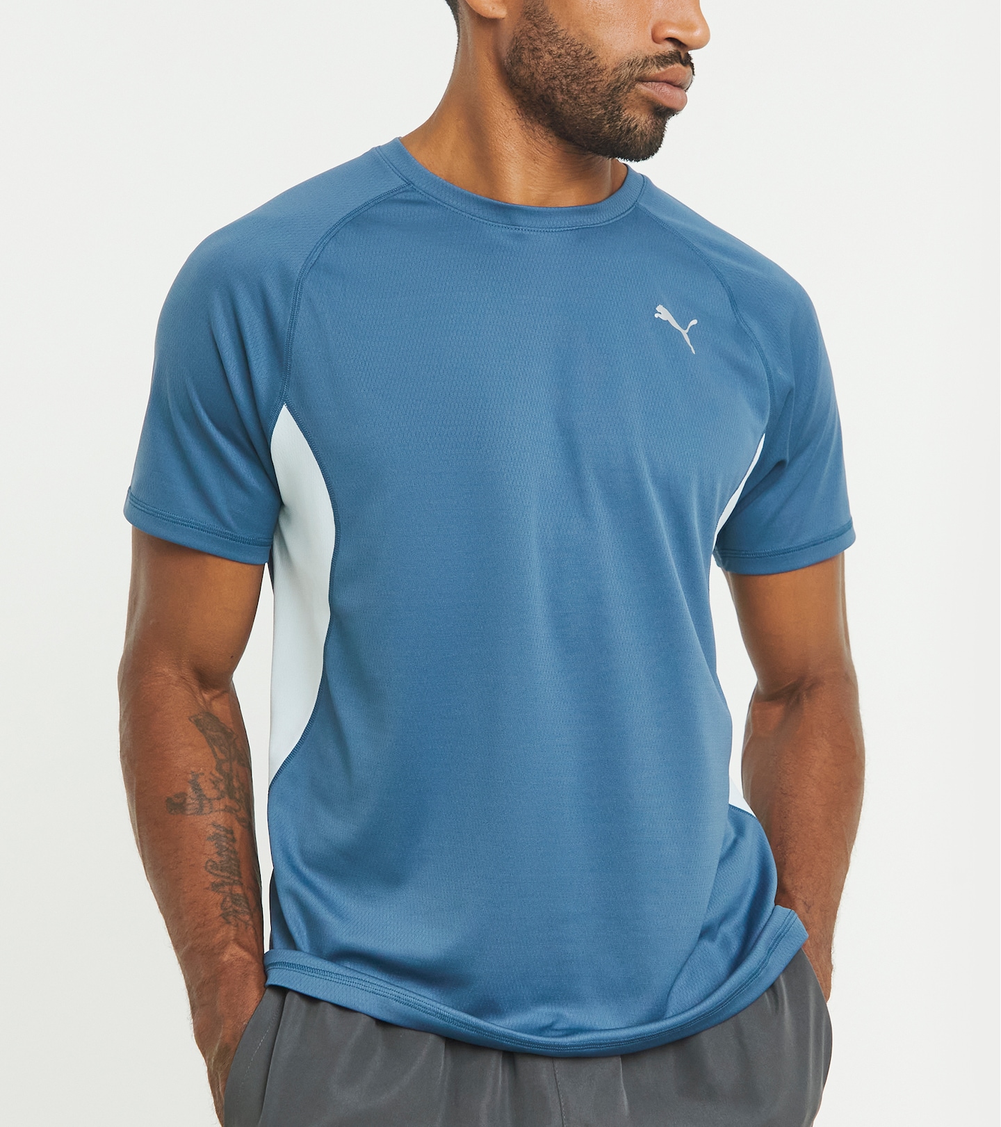 Model wears PUMA Run Velocity T-Shirt