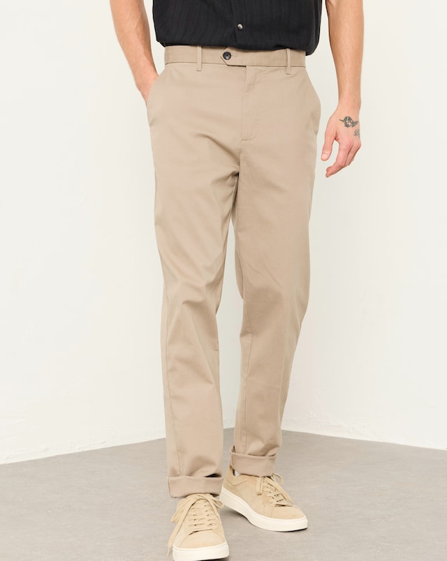 FatFace Bosbury Pique Chino Trousers - Stone, Regular Length