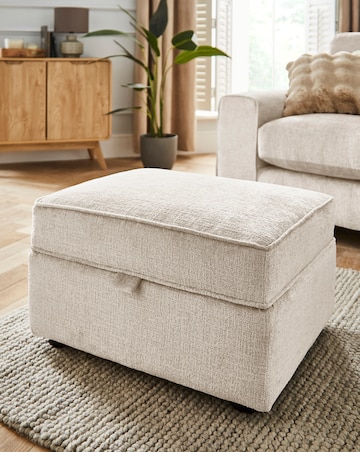 Hunter Chenille Storage Footstool