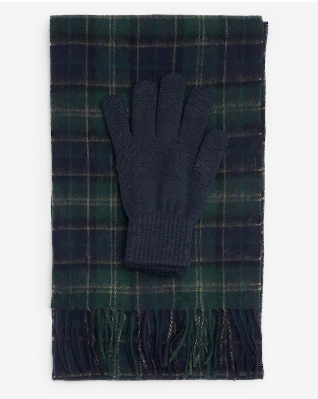 Barbour Tartan Scarf & Glove Gift Set - Tartan