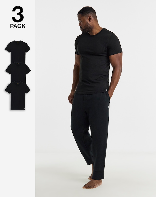 Polo Ralph Lauren 3 Pack Short Sleeve Lounge T-Shirt - Black
