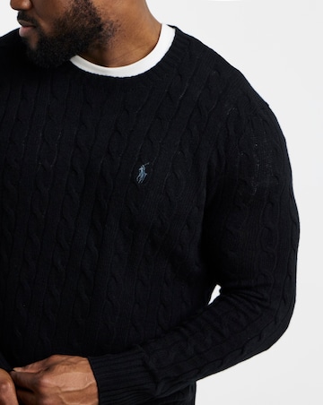 Polo Ralph Lauren Wool Cashmere Mix Cable Jumper - Black