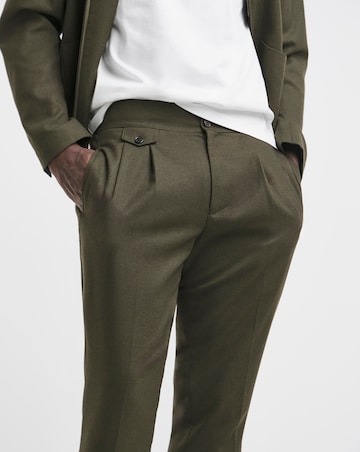 Tailored Flannel Pleat Front Trouser