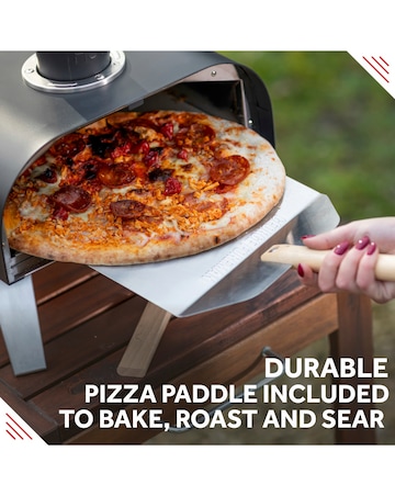 George Foreman 12" Black Wood Pellet Pizza Oven with Paddle & Carry Bag