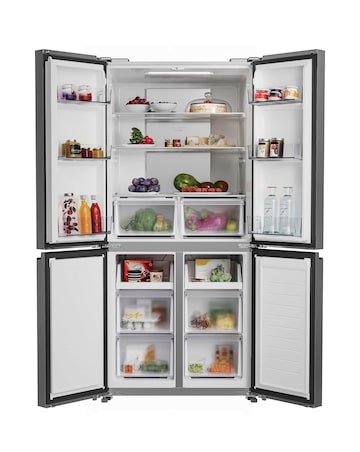 Hoover HHCR3818ENPL Non-Plumbed Total No Frost American Fridge Freezer - Silver