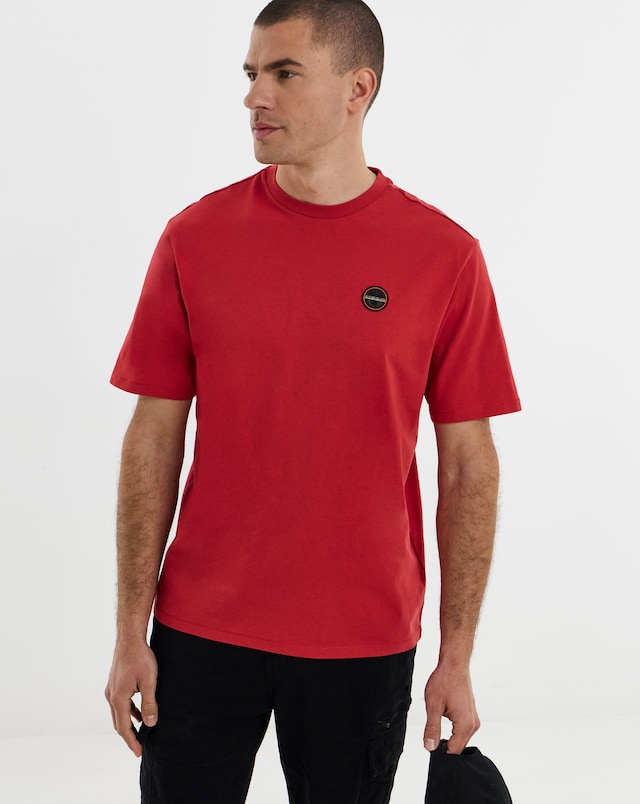 Napapijri Badge Short Sleeve T-Shirt - Red