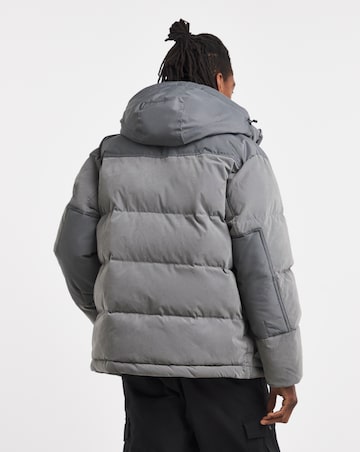 BOSS Hooded Padded Coat - Grey