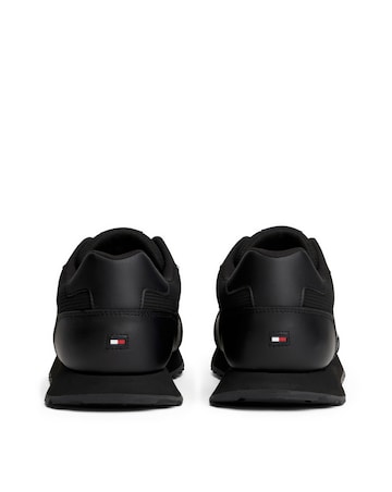 Tommy Hilfiger Leather Stripe Runner Trainer - Black