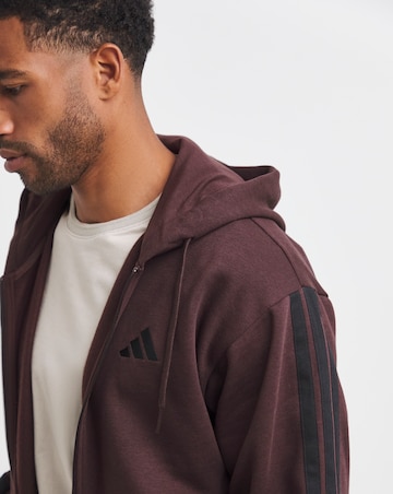 adidas 3 Stripes Fleece Full Zip Hoodie