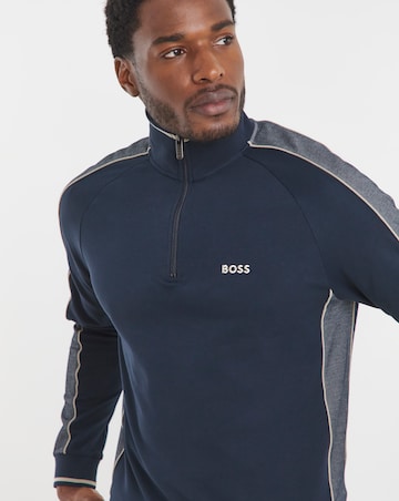 BOSS Classic Lounge 1/4 Zip Tracksuit Top - Navy