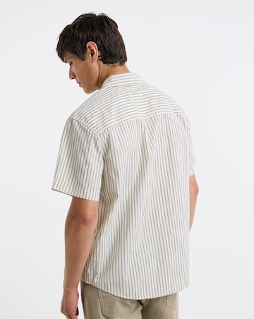 Calvin Klein Jeans Short Sleeve Cotton Poplin Shirt - Beige