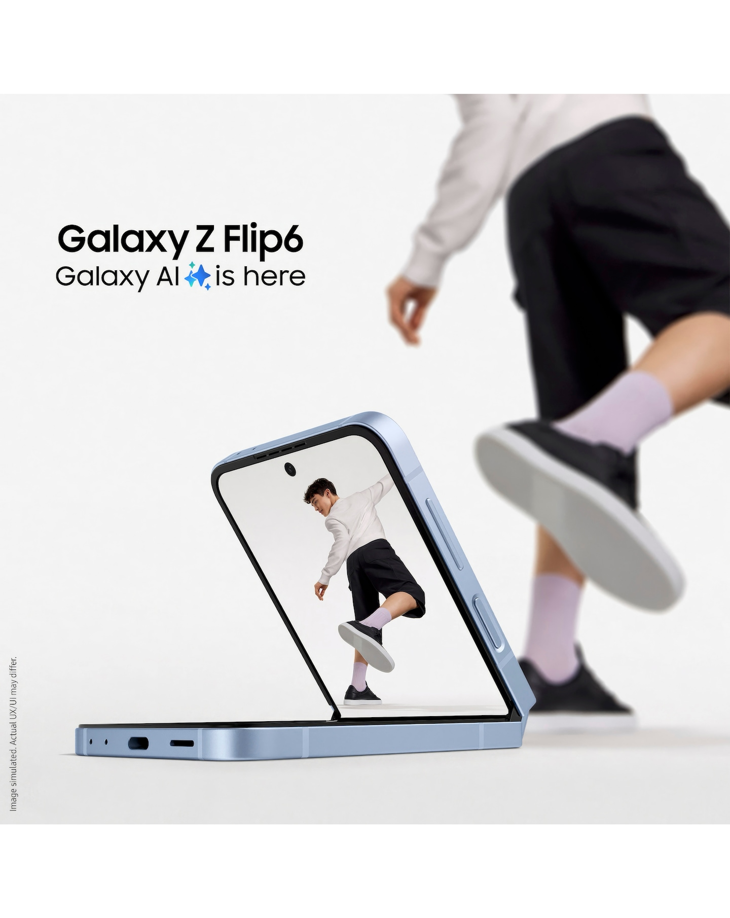 Samsung Galaxy Z Flip6 256GB 5G - Silver Shadow - Galaxy AI Samsung Galaxy Z Flip6 256GB 5G - Silver Shadow - Galaxy AI