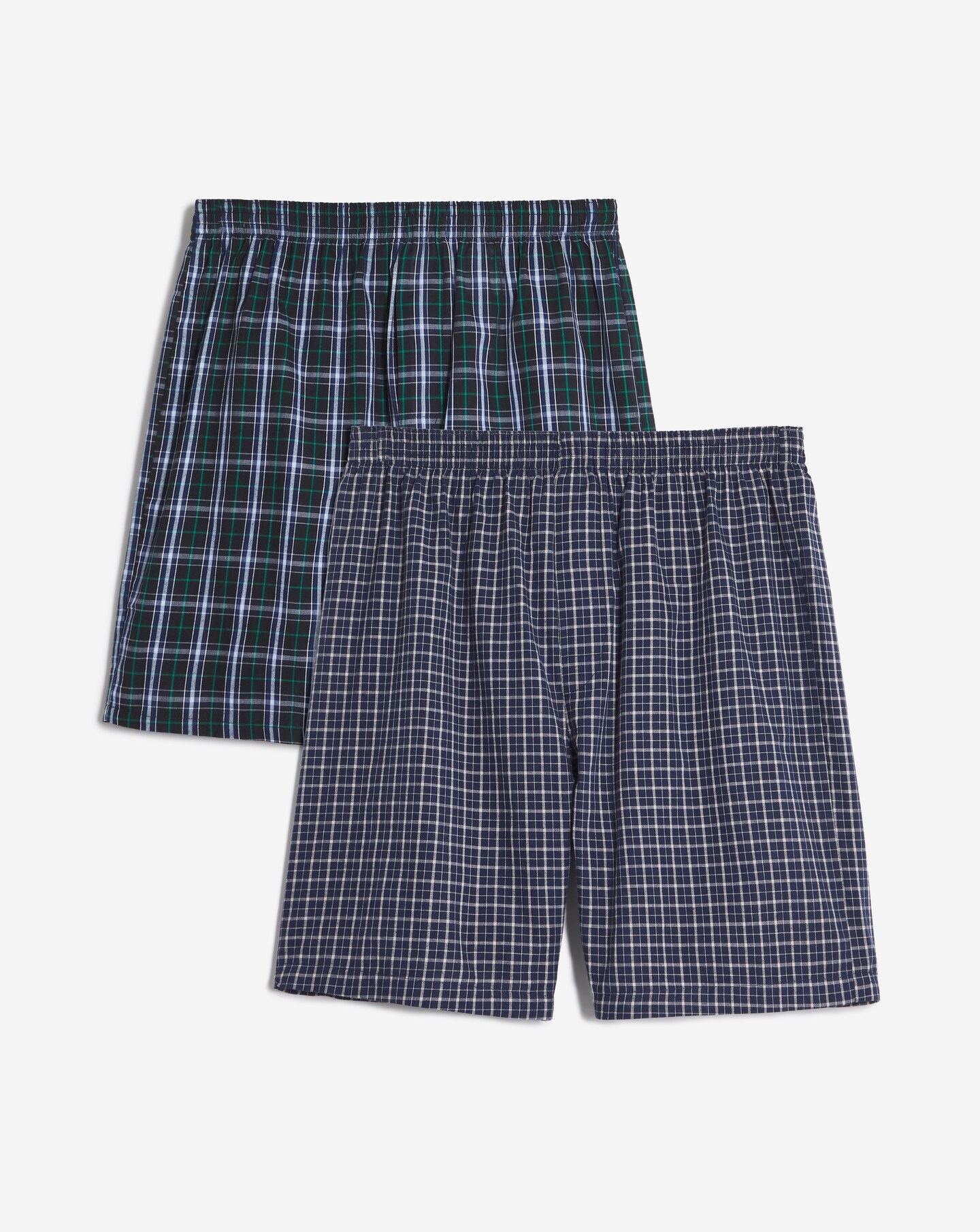 Men's 3-Pack Cotton Plaid Pajama Shorts - Comfortable Sleepwear With Pockets & Elastic Waist