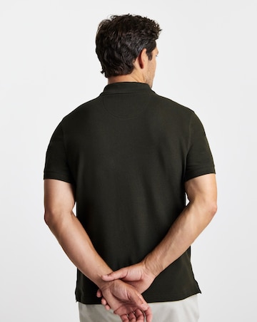 Barbour Tartan Trim Pique Polo - Forest Green