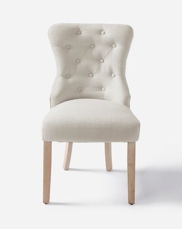 Mabel Button Back Fabric Pair of Dining Chairs