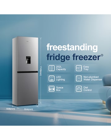 Fridgemaster MC55240DES Fridge Freezer with Water Dispenser- E Rated 175 CM