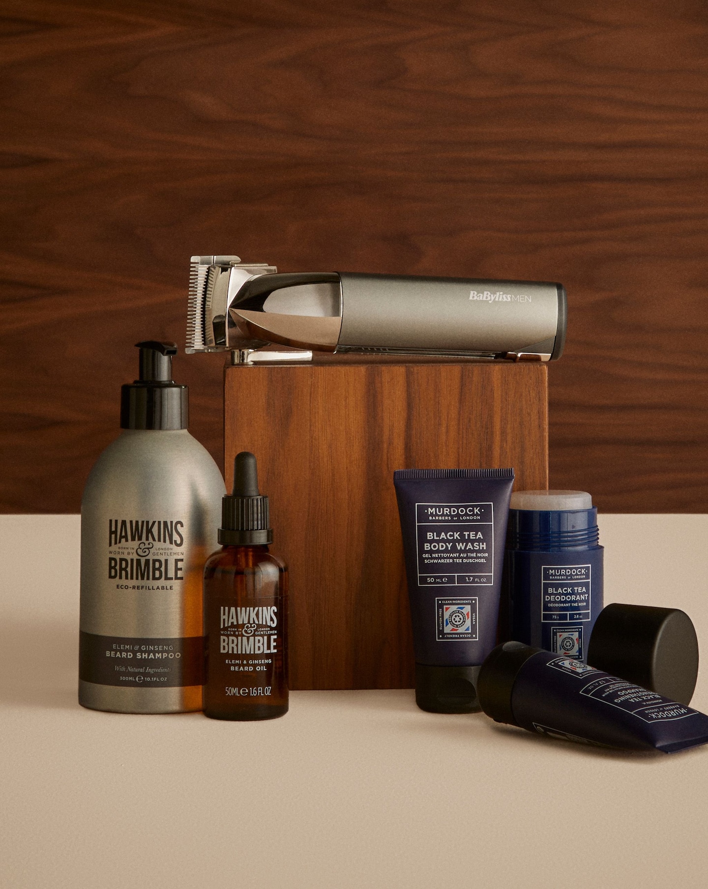 A selection of mens grooming products