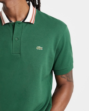 Lacoste Short Sleeve Contrast Collar Polo - Green