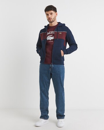 Lacoste Blue Full Zip Colourblock Hoodie