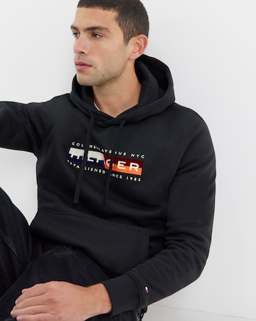 Tommy Hilfiger Colour Block Graphic Hoodie - Black