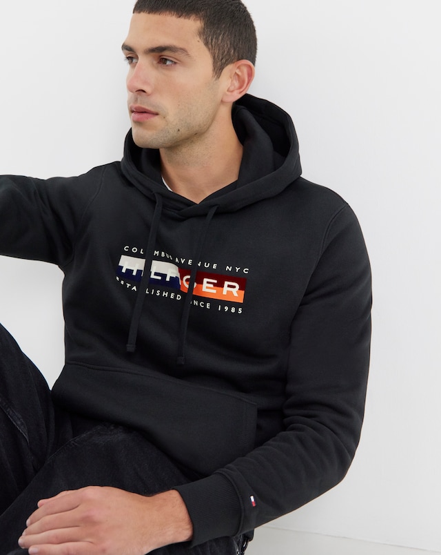 Tommy Hilfiger Colour Block Graphic Hoodie - Black