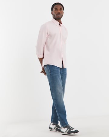 BOSS Long Sleeve Oxford Shirt in Pink