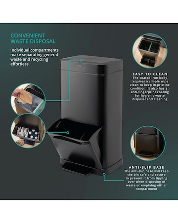 Swan 70L Dual Recycling Sensor Bin