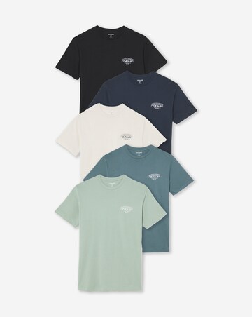 Jack & Jones Makoto Logo T-Shirt 5 Pack - Multi