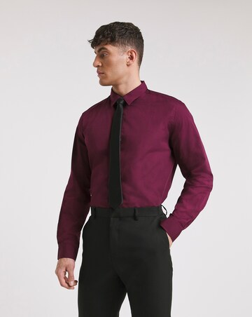 Wine Long Sleeve Formal Shirt Long