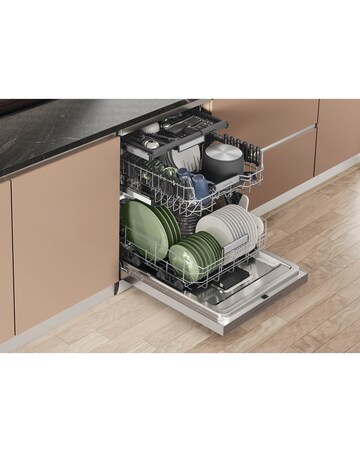 Hotpoint Maxi Space H7FHP43XUK Full Size Dishwasher 15 Place Silver + Install