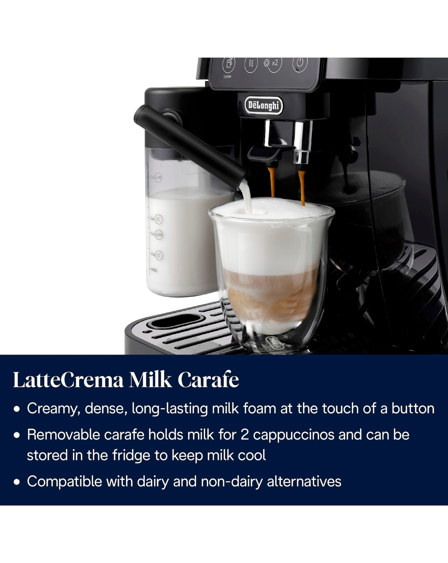 De'Longhi ECAM220.60.B Magnifica Start with Milk Bean to Cup
