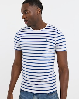 Polo Ralph Lauren Short Sleeve Stripe T-Shirt -White/Royal