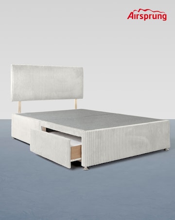 Airsprung Jumbo Cord 2 Drawer Divan Set with Mattress and Headboard