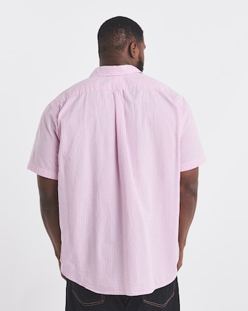 Polo Ralph Lauren Short Sleeve Stripe Seersucker Shirt - Pink/ White