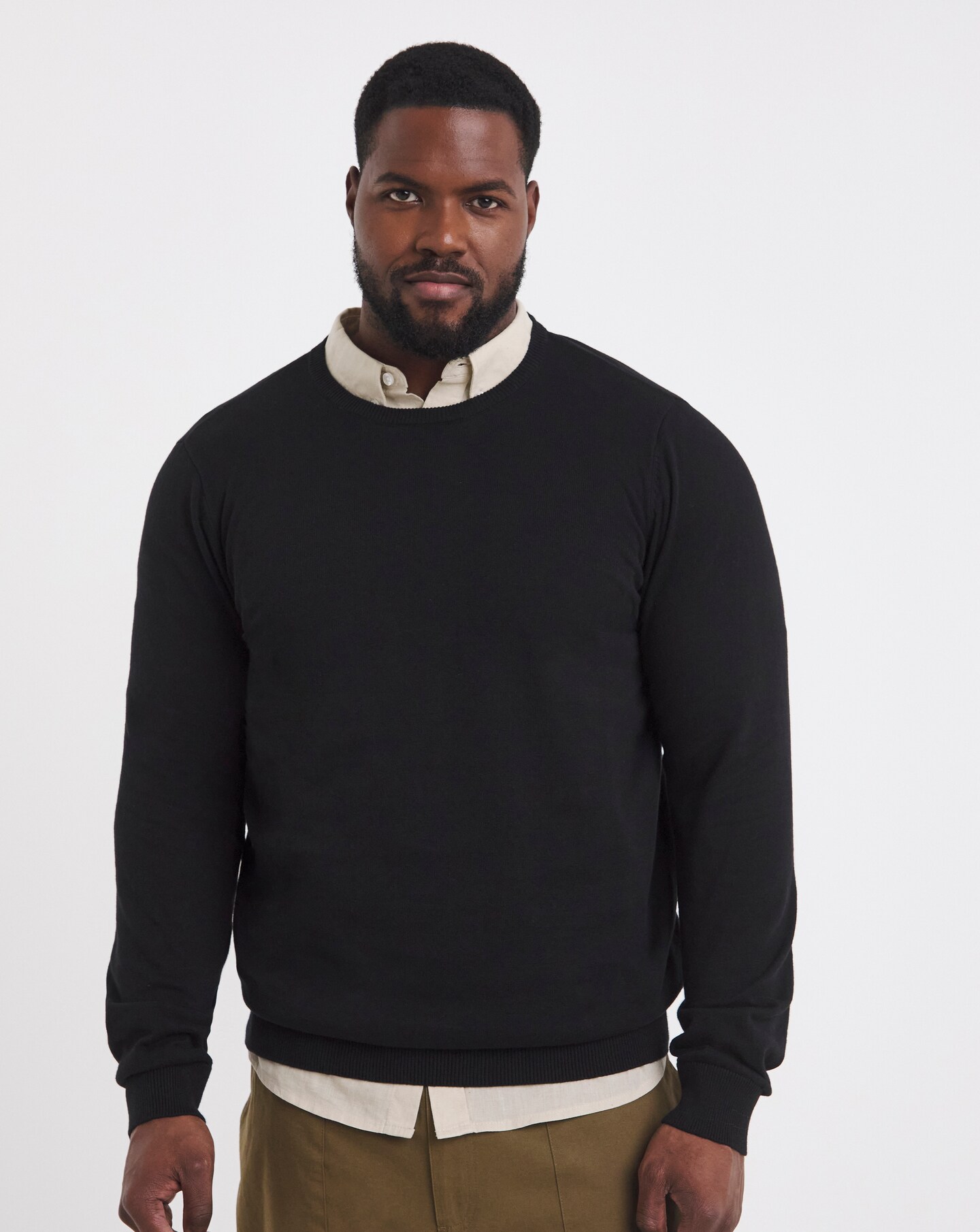 Cotton Knitted Crew Neck Jumper Long