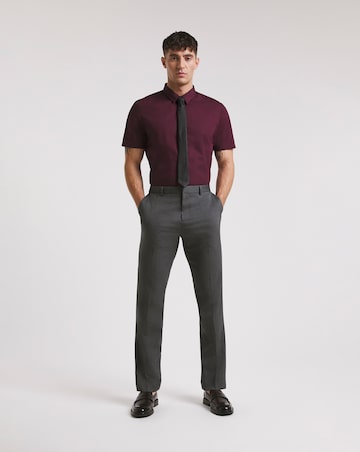 Wine Short Sleeve Formal Shirt Reg