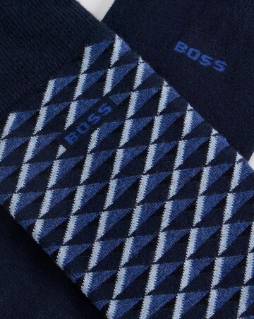 BOSS 2 Pack Mini Pattern Socks- Navy