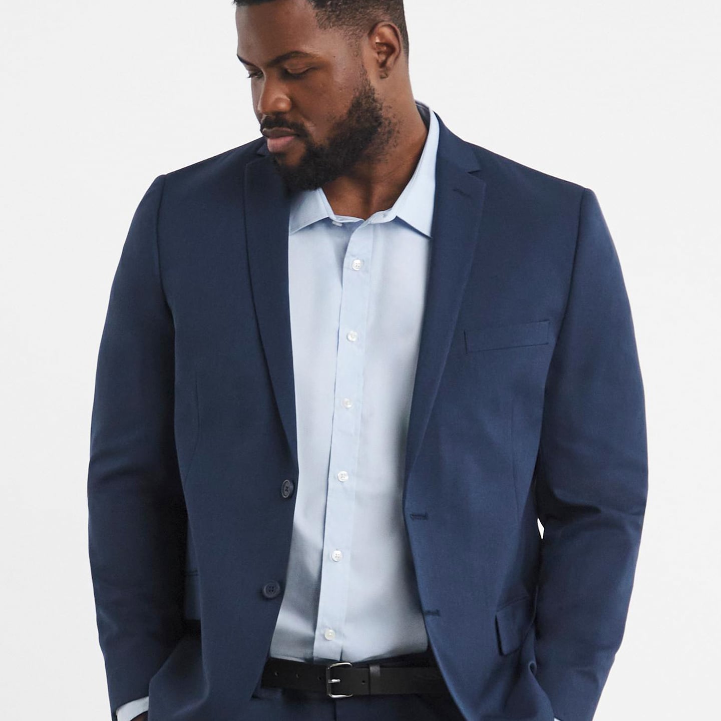 Model wears James Regular Fit Essential Suit Jacket