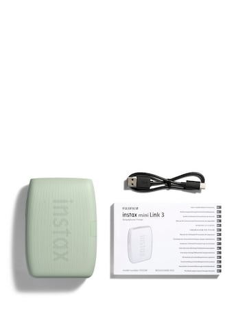 Fujifilm Instax Mini Link 3 Photo Printer with 20 Shot Film Pack - Green