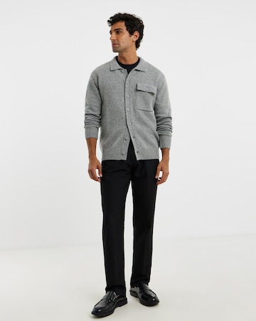 Wool Mix Button Through Knitted Shirt
