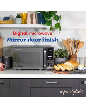Russell Hobbs Midnight 20 Litre Dark Steel Digital Microwave