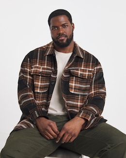 Jack &amp; Jones Bradley Ollie Check Overshirt - Brown Multi