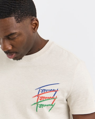 Tommy Jeans Back Print Twisted Signature T-Shirt - Ecru