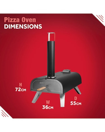 George Foreman 12" Black Wood Pellet Pizza Oven with Paddle & Carry Bag