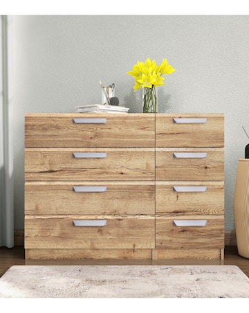 Lugo Ready Assembled 4 plus 4 Drawer Chest