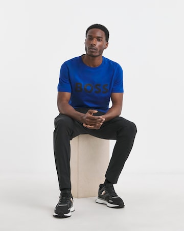 BOSS Short Sleeve Tape Logo T-Shirt - Bright Blue