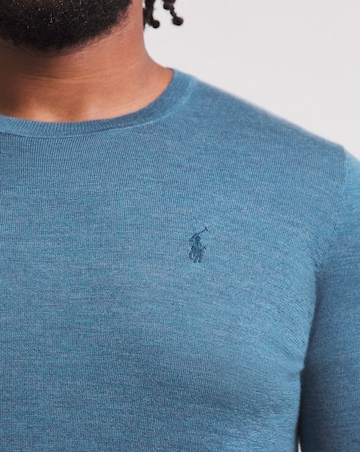 Polo Ralph Lauren Classic Blue Heather Crew Knit Jumper
