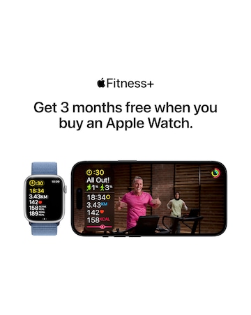 Apple Watch Series 9 Cellular 41mm Silver Stainless Steel, Blue Sport Band - M/L