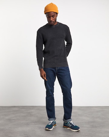 Grey Pigment Dyed Slouch Knitted Jumper