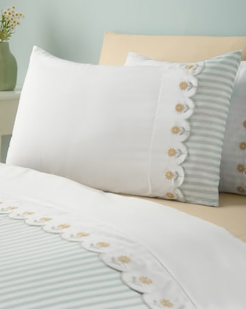 Catherine Lanfield Embroidered Daisy Soft Touch Duvet Cover Set